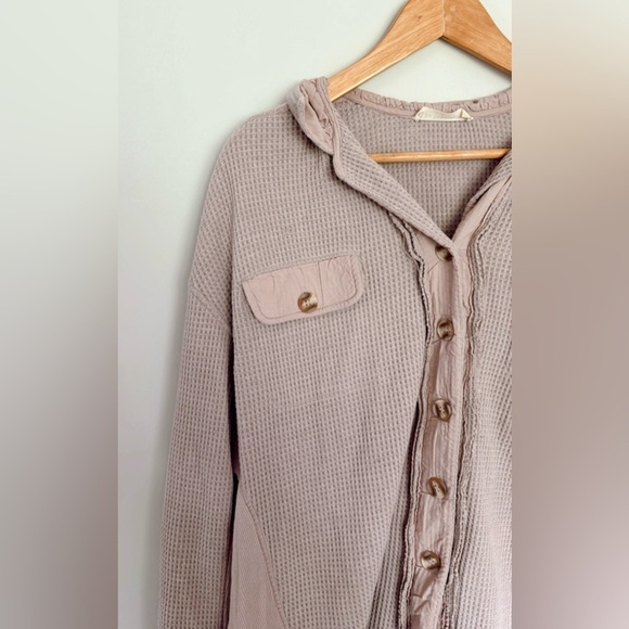 By Together Mauve Waffle Knit Shacket - Picture 3 of 7